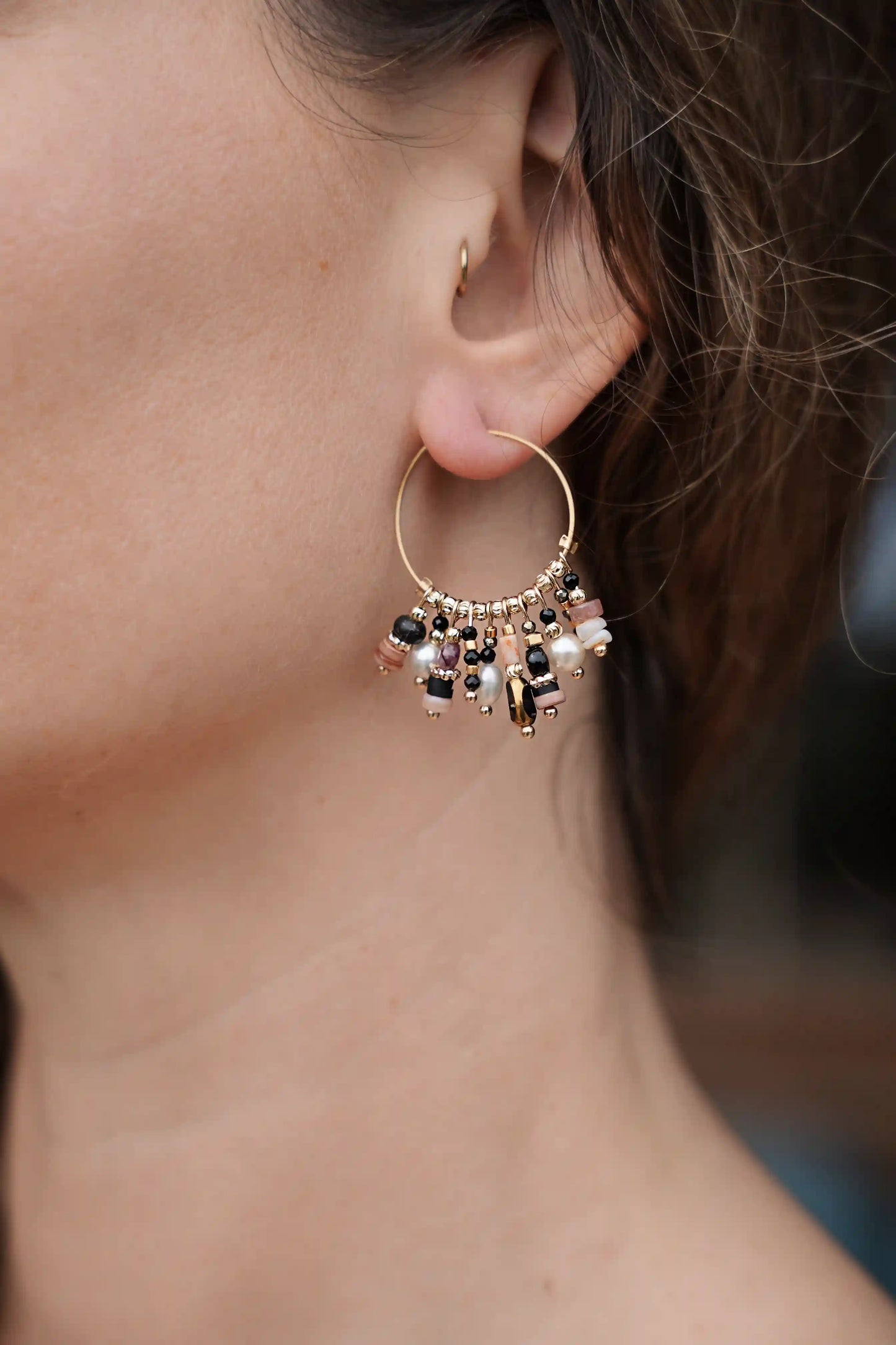 Boucles d'oreilles Grace noires