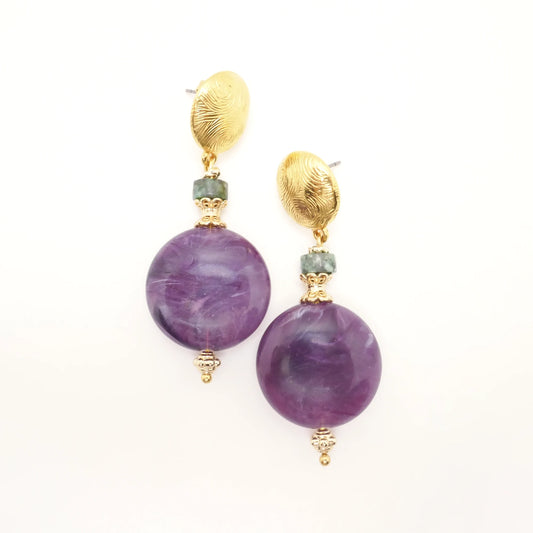Boucles d'oreilles Antoinette violettes