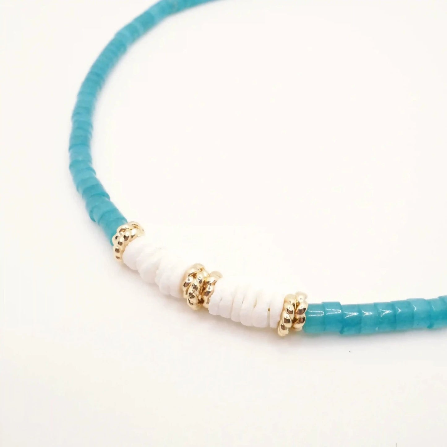 collier heishi turquoise