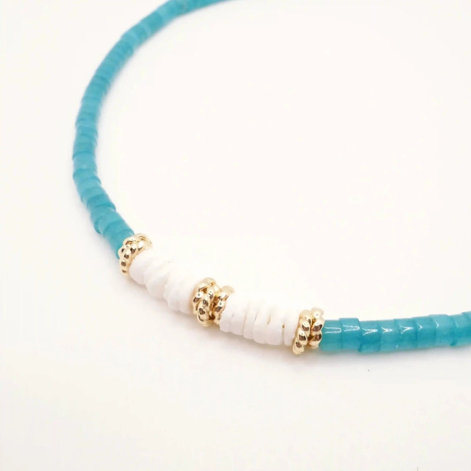 collier heishi turquoise