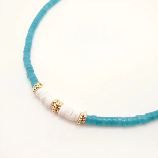 collier heishi turquoise