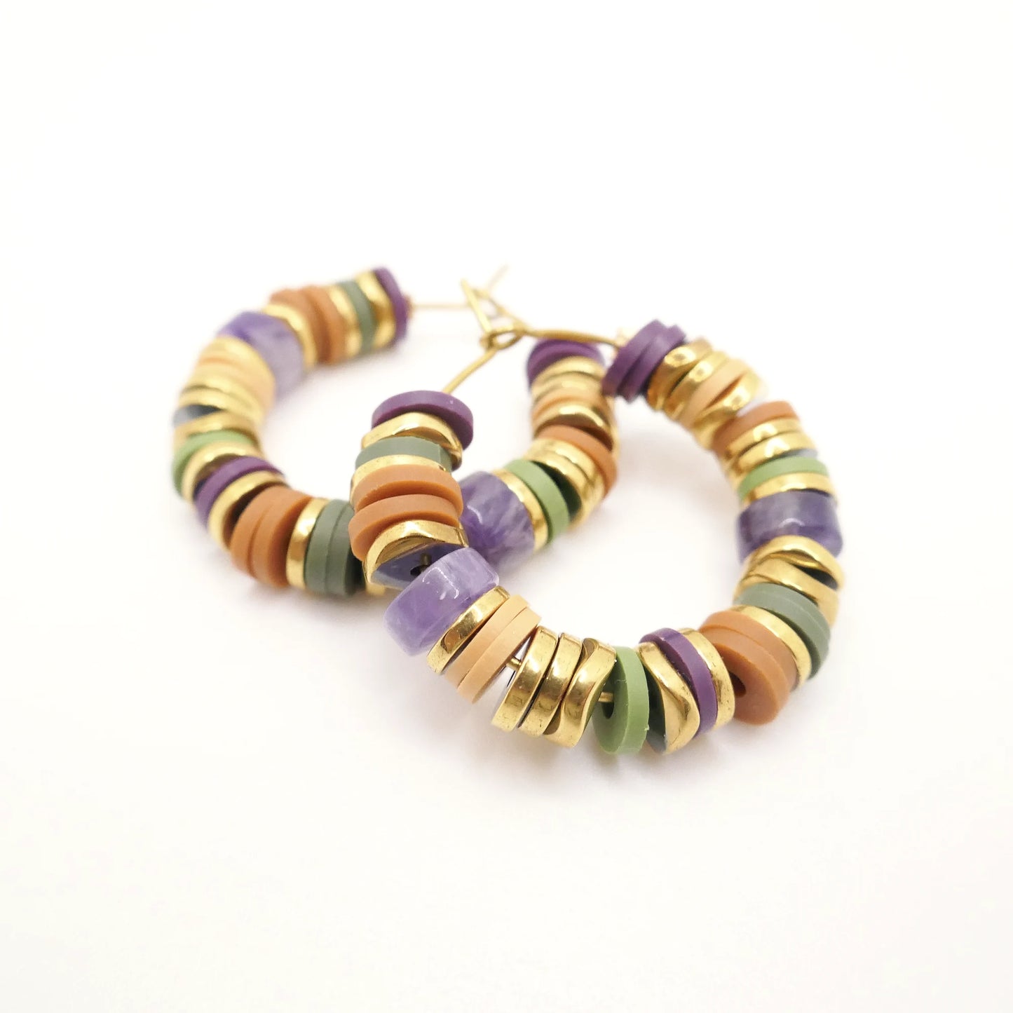 Boucles d'oreilles Dakota violettes