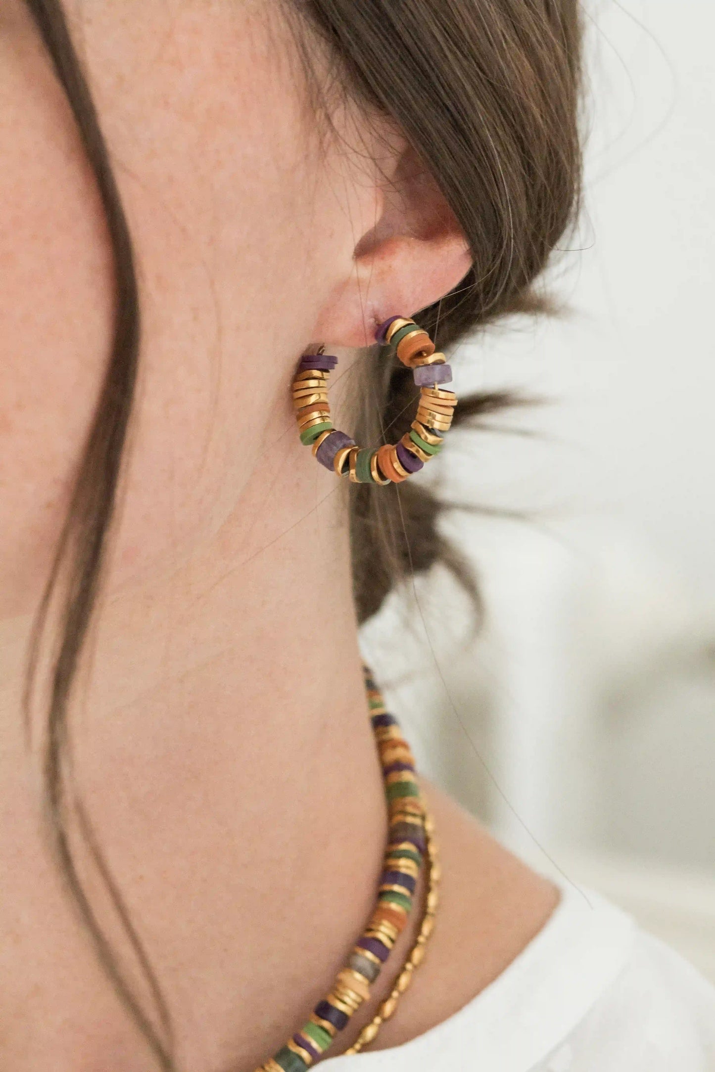 Boucles d'oreilles Dakota violettes