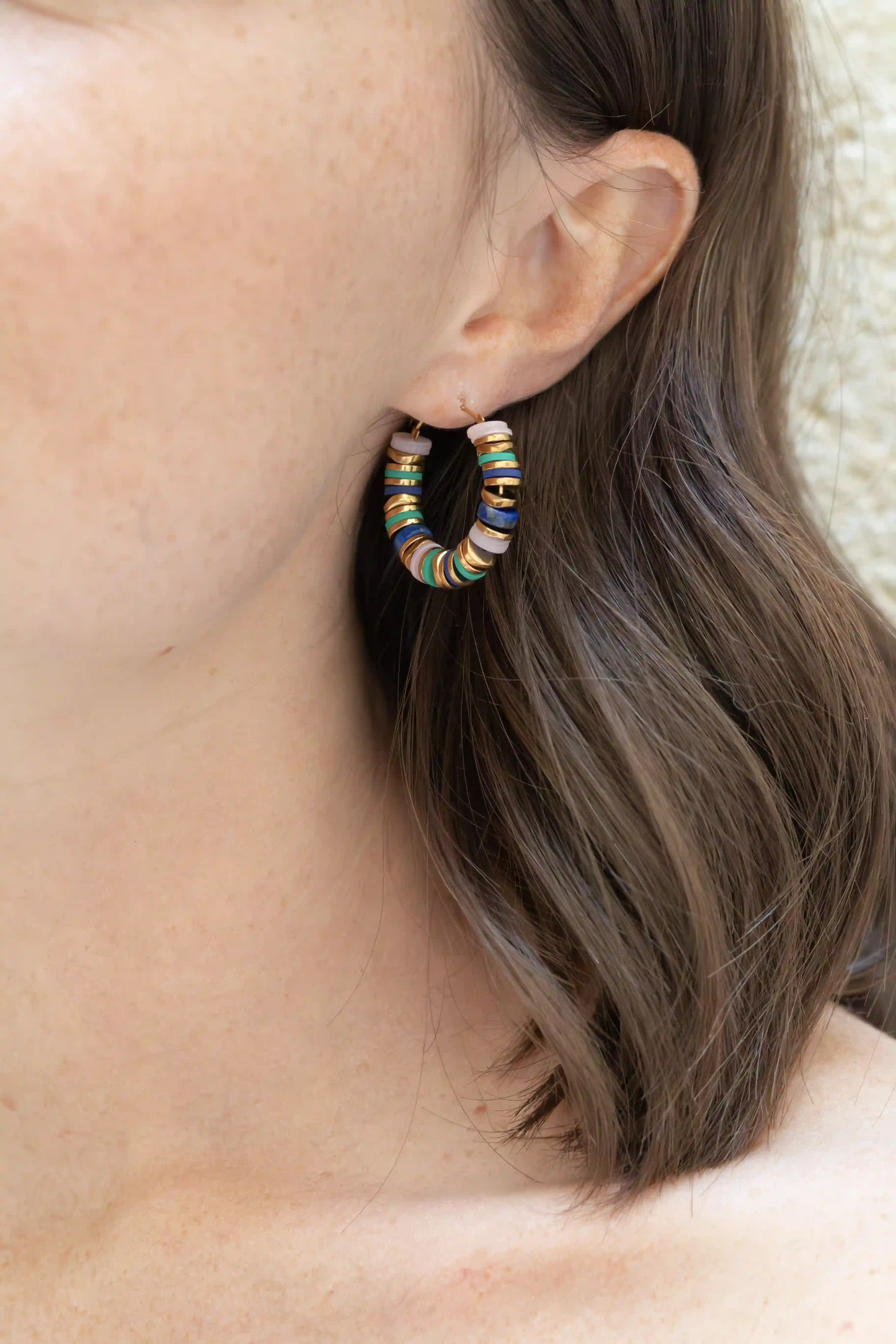 Boucles d'oreilles Dakota bleues