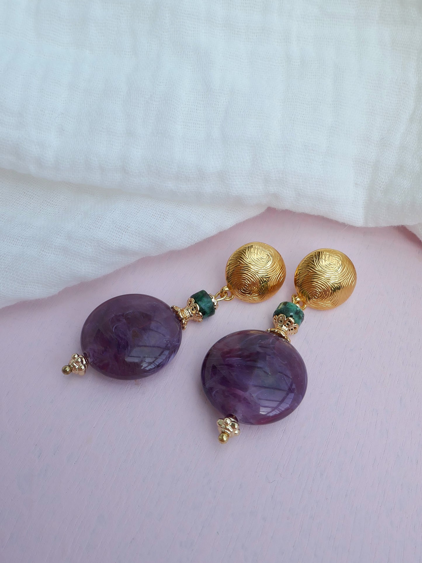 Boucles d'oreilles Antoinette violettes