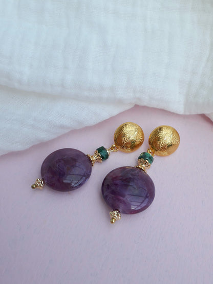 Boucles d'oreilles Antoinette violettes