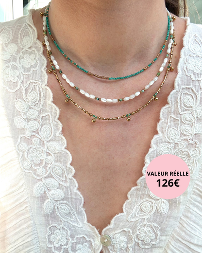 Colliers Adélia turquoise + Noa + Aliénor