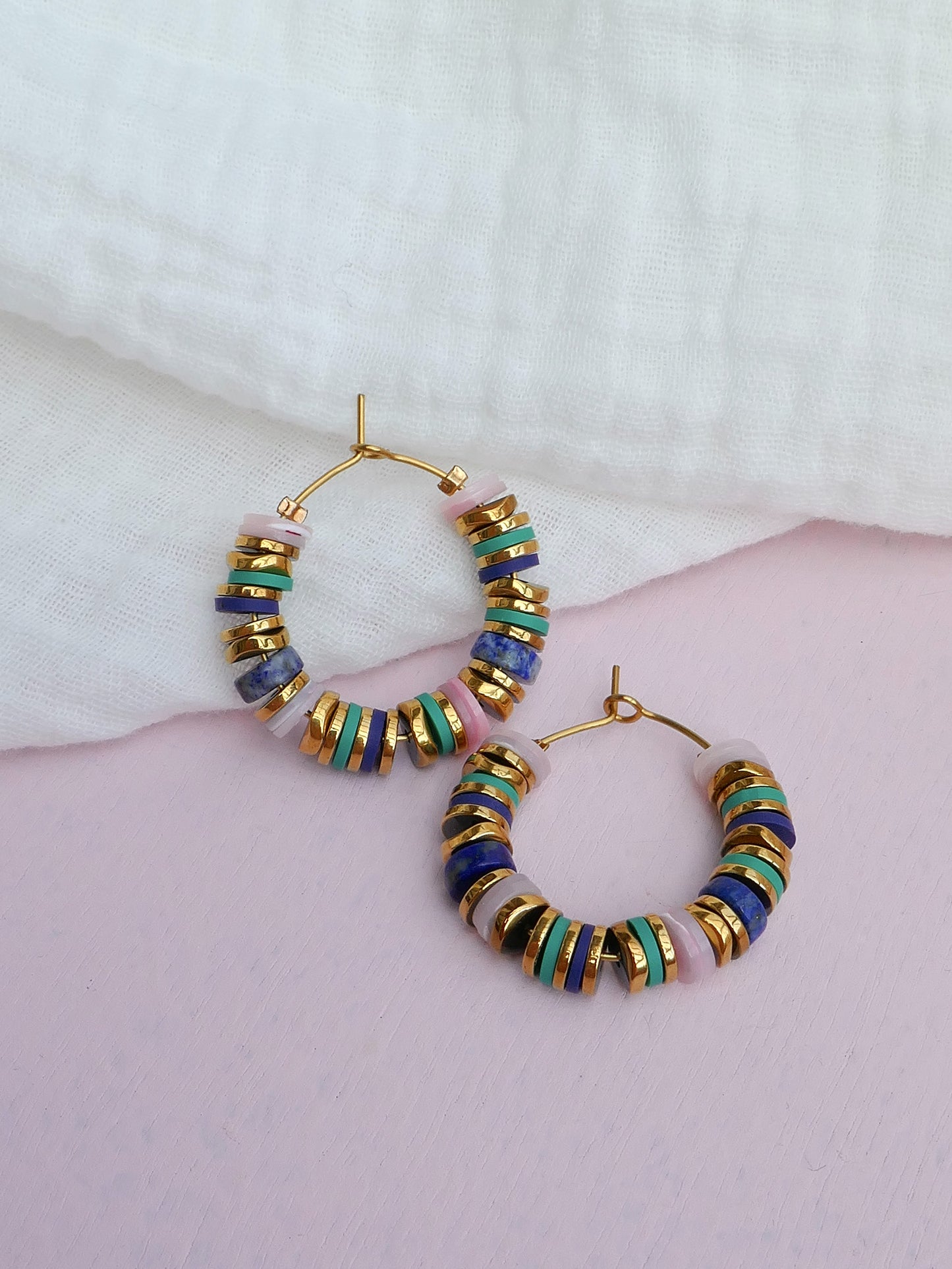 Boucles d'oreilles Dakota bleues