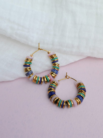 Boucles d'oreilles Dakota bleues