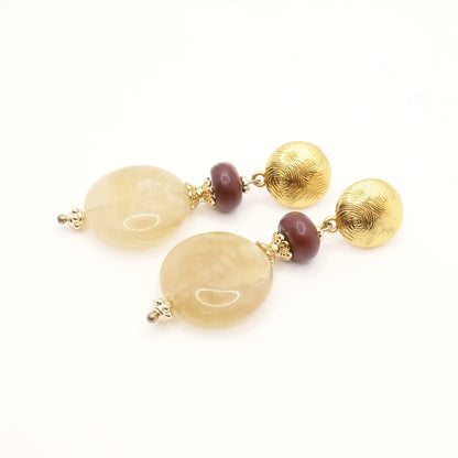 Boucles d'oreilles Antoinette beiges