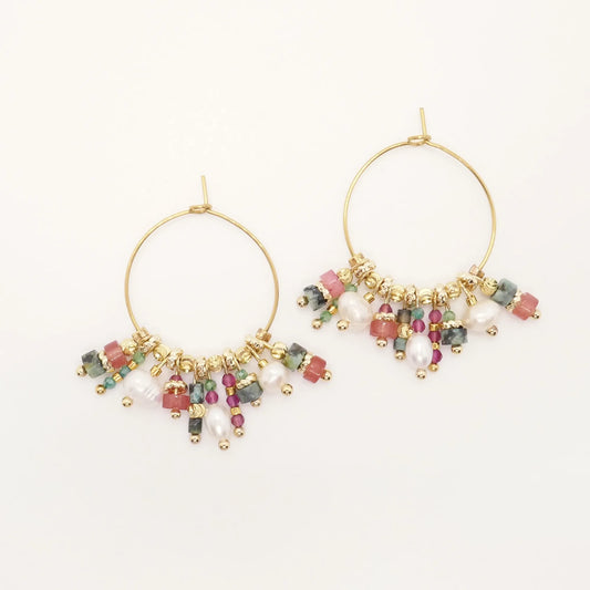 Boucles d'oreilles Grace Rouge