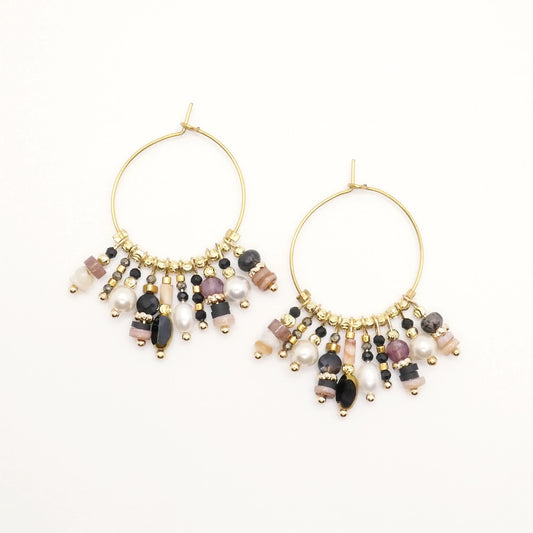 Boucles d'oreilles Grace noires