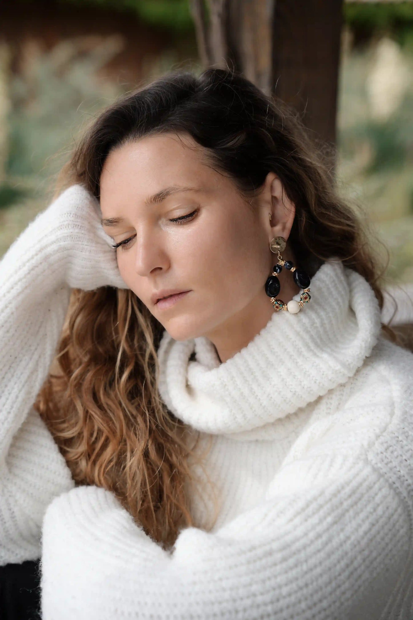 Boucles d'oreilles Esmée noires