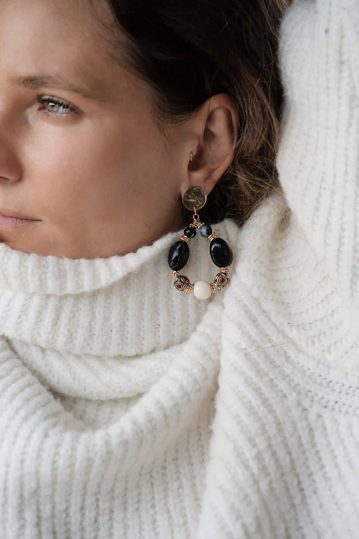 Boucles d'oreilles Esmée noires