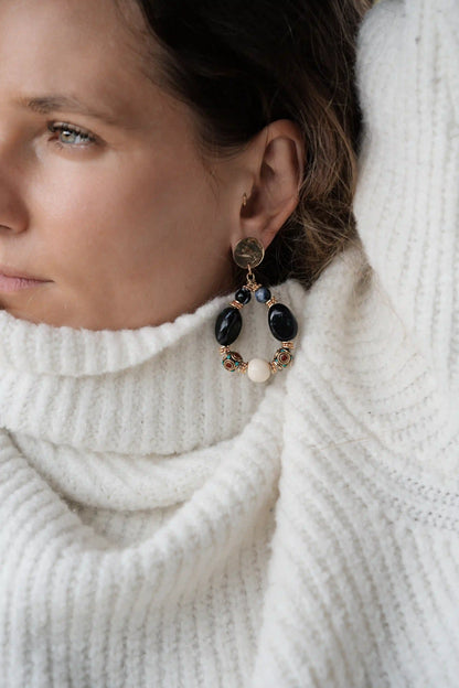 Boucles d'oreilles Esmée noires