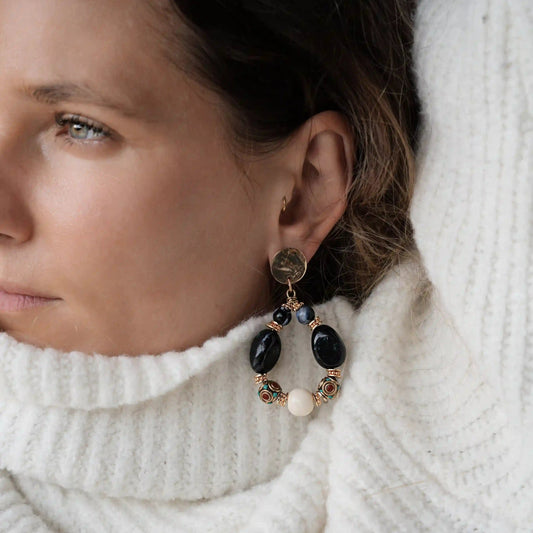 Boucles d'oreilles Esmée noires