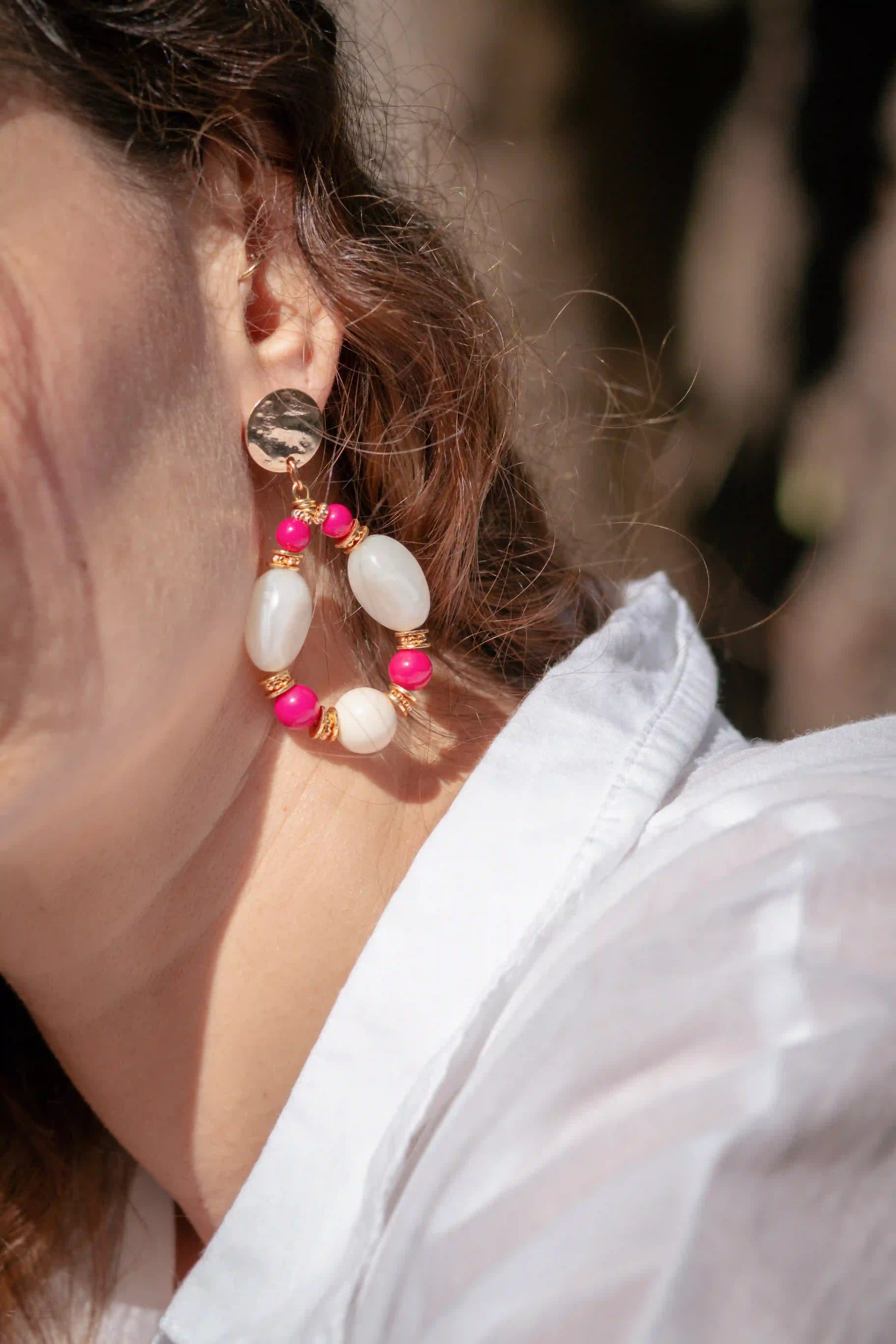 boucles d'oreilles perles fantaisie