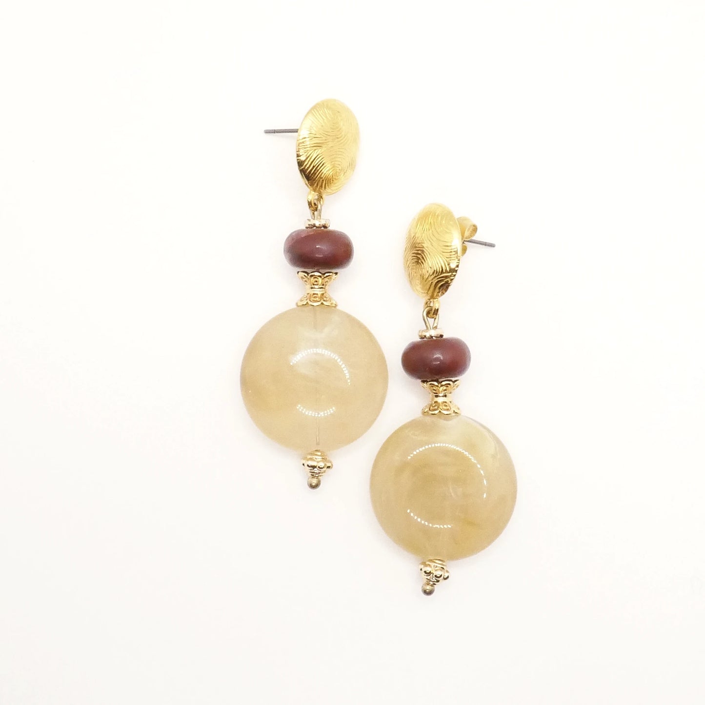 Boucles d'oreilles Antoinette beiges