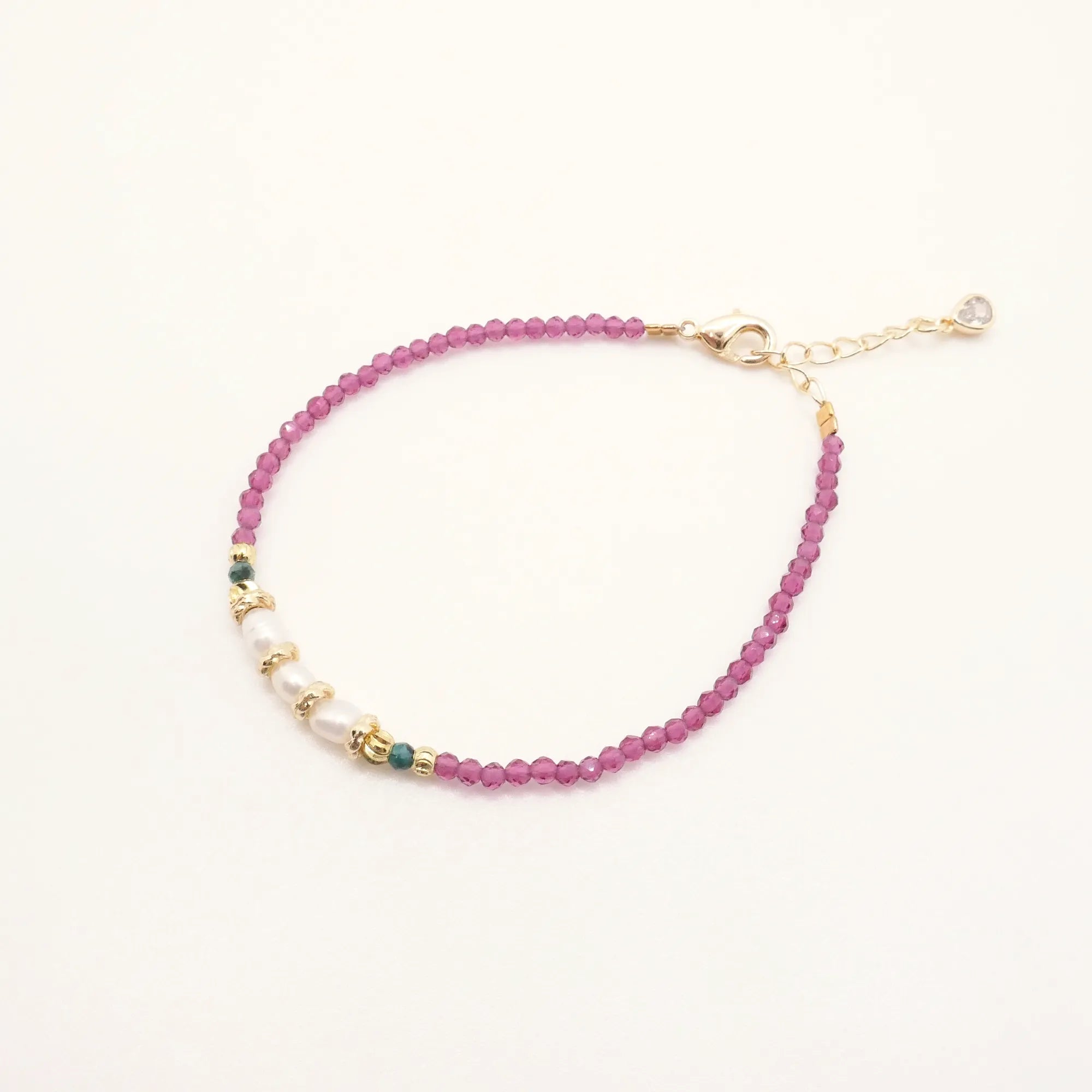 Bracelet Femme Pierres Naturelles PHNIBIRD - Perles, Tourmaline, Plaqué Or - Cadeau Maman Noël