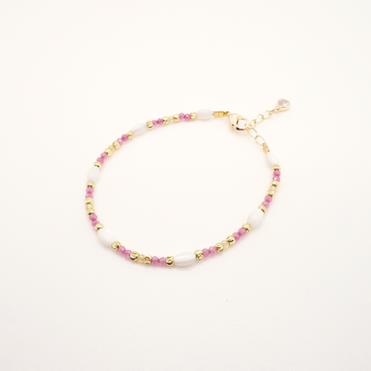 bracelet rose or et nacre pour femme