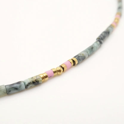 Multicolored pearl necklace